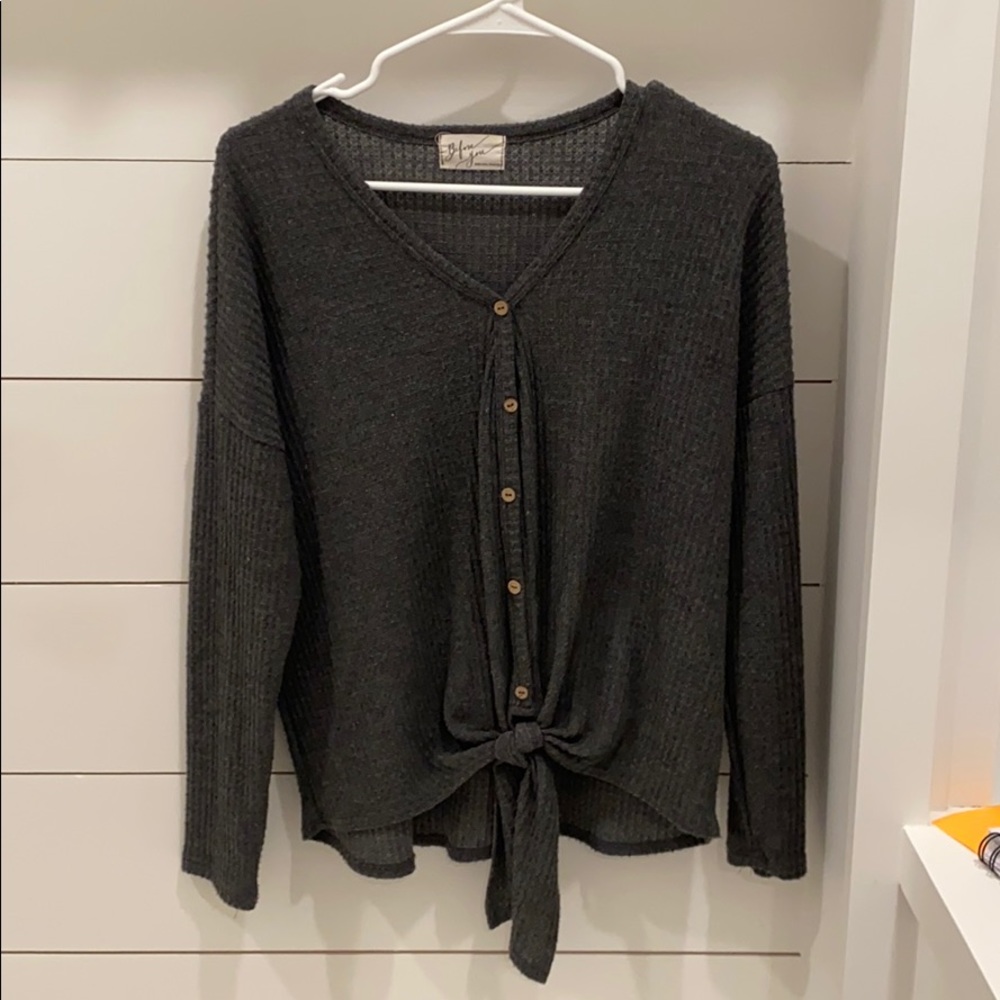 Long sleeve button up sweater